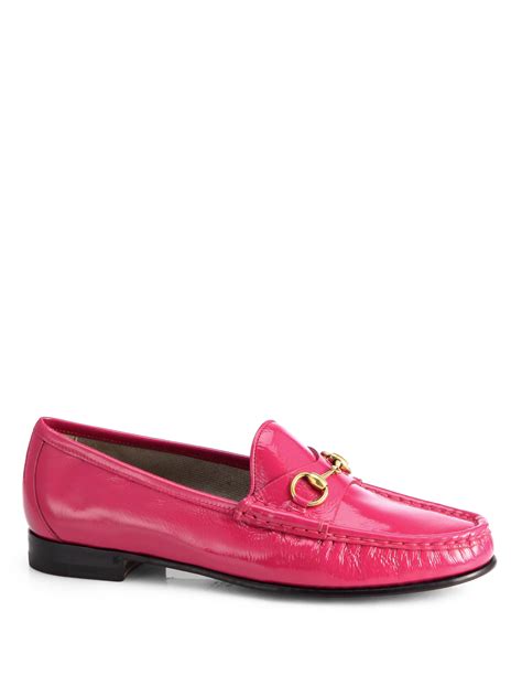 pink patent gucci loafers|gucci horsebit detailed leather loafers.